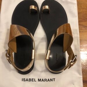 Isabel Marant gold leather sandals